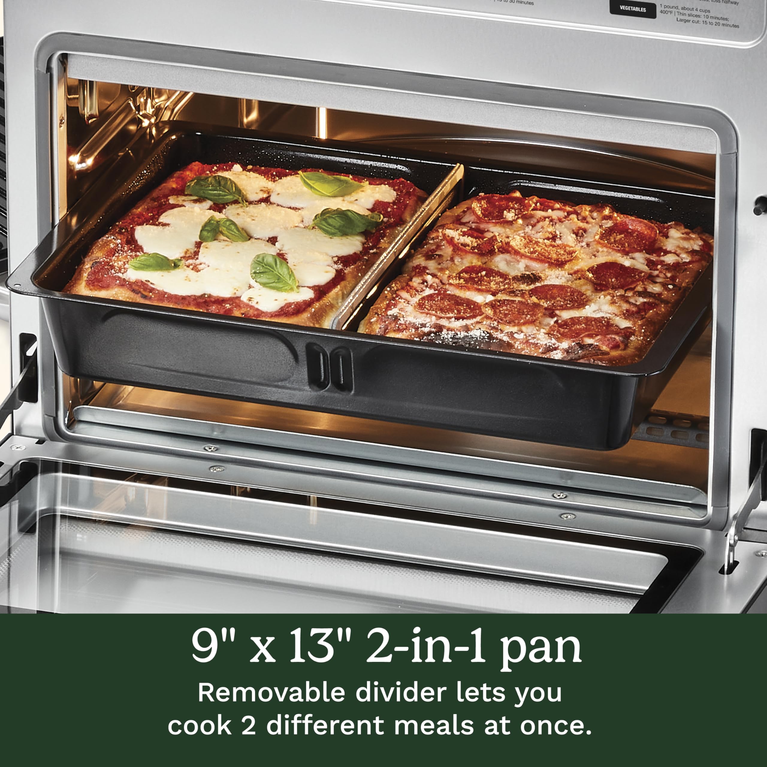 Cuisinart 15-in-1 Extra-Large Digital Air Fryer Oven with 9"x13" 2-in-1 Pan, Air Fry 4 Lbs of Wings, Cook a 13 Lb Turkey or 5+ Lb Chicken, Toast 9 Slices of Bread, and Bake a 13" Pizza, TOA-112 - Image 8