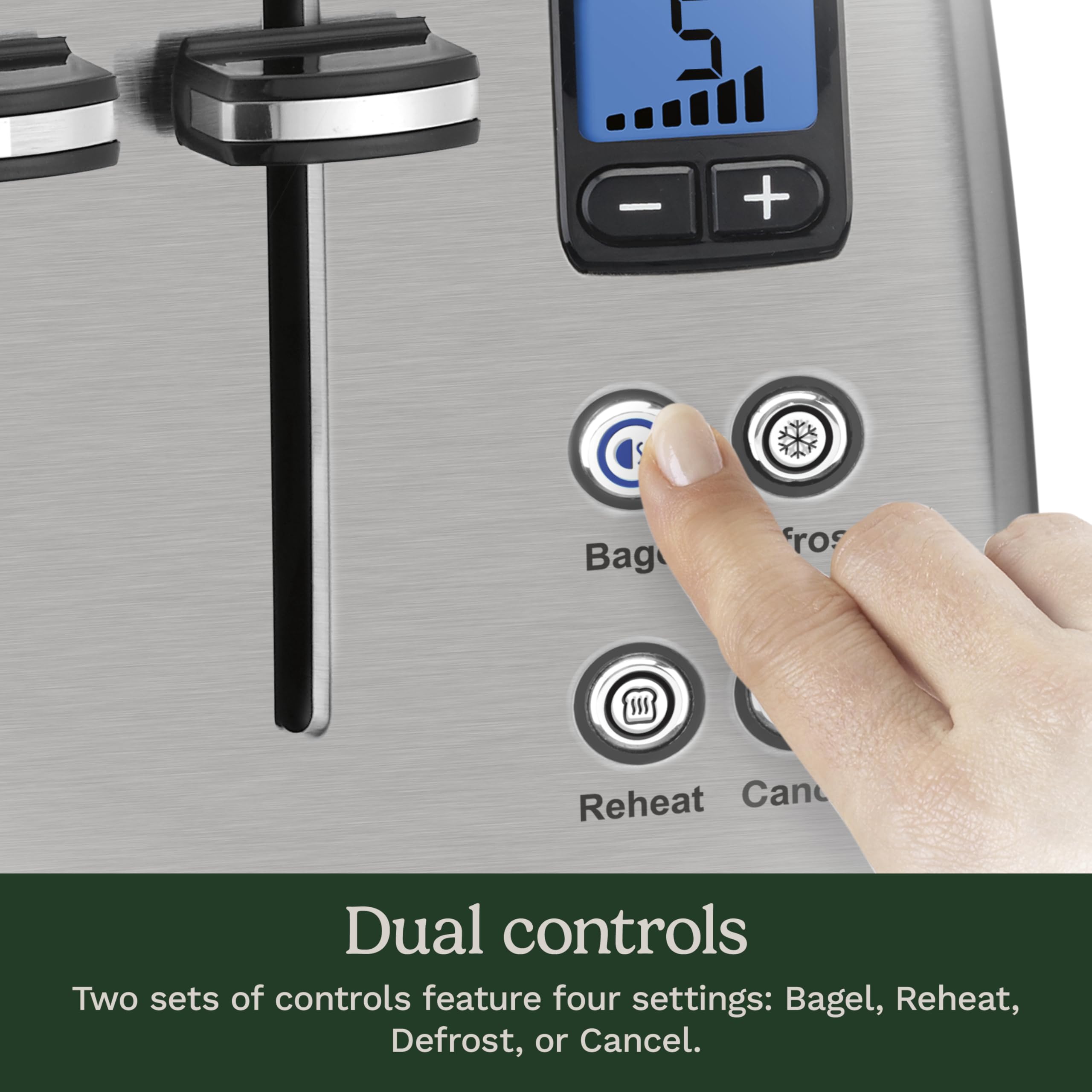 Cuisinart 4 Slice Countdown Motorized Toaster, Compact Design with Extra-Wide Slots for Toasting, Defrost & Reheat Functions, CPT-435P1, Stainless Steel - Image 4