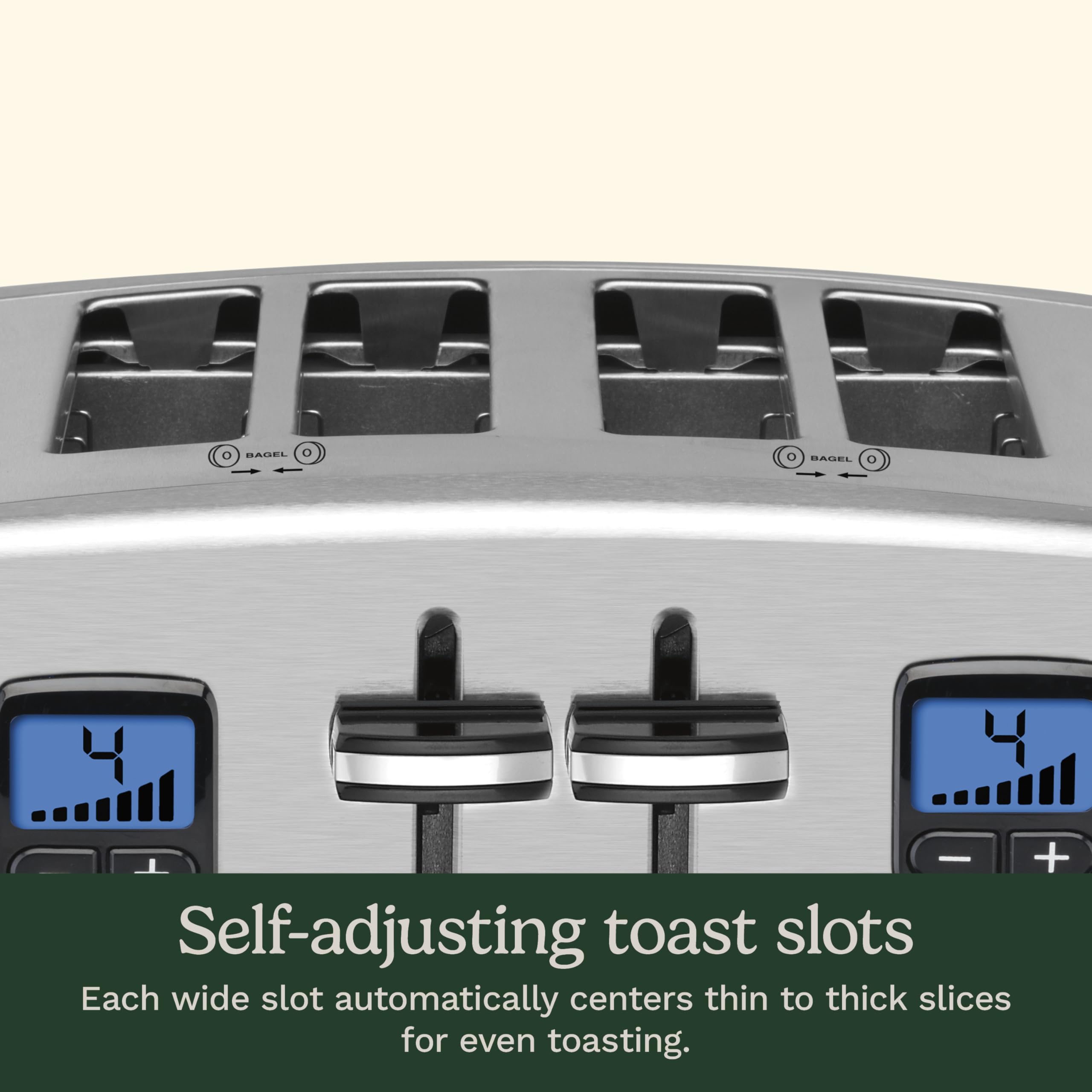 Cuisinart 4 Slice Countdown Motorized Toaster, Compact Design with Extra-Wide Slots for Toasting, Defrost & Reheat Functions, CPT-435P1, Stainless Steel - Image 6