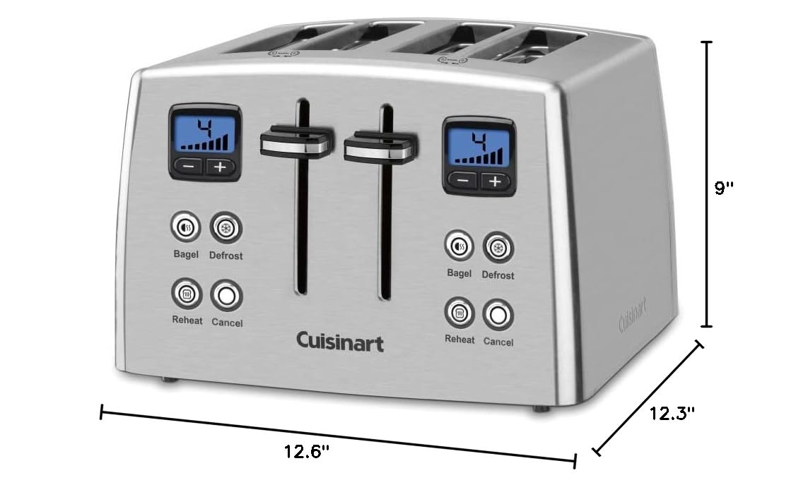 Cuisinart 4 Slice Countdown Motorized Toaster, Compact Design with Extra-Wide Slots for Toasting, Defrost & Reheat Functions, CPT-435P1, Stainless Steel - Image 8