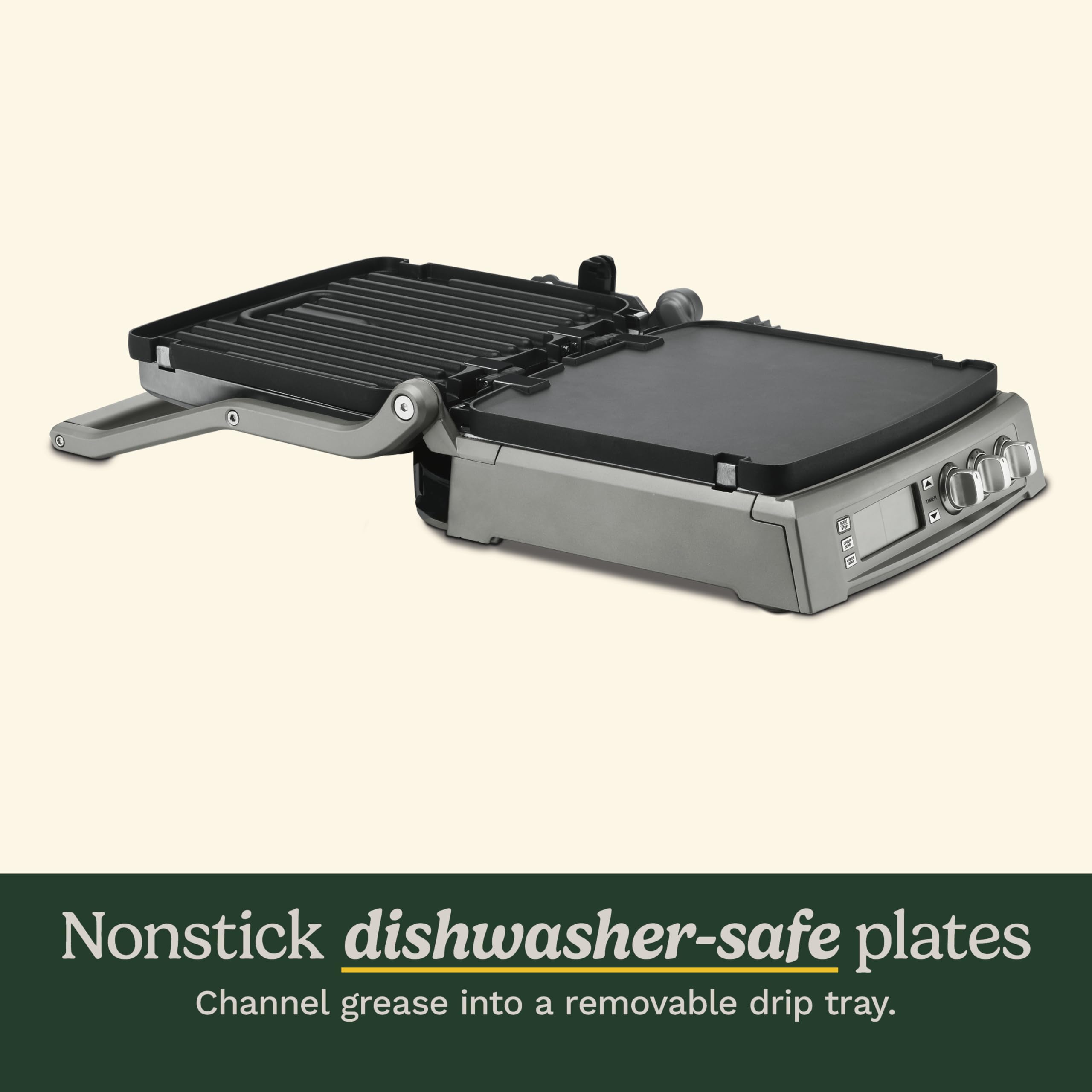 Cuisinart 6-in-1 Elite Griddler, Electric Grill, Griddle & Top Melt, 500°F Temperature Sear Function, LCD Screen, Dishwasher-Safe Cooking Plates, GR-300WSP1, Stainless Steel - Image 3
