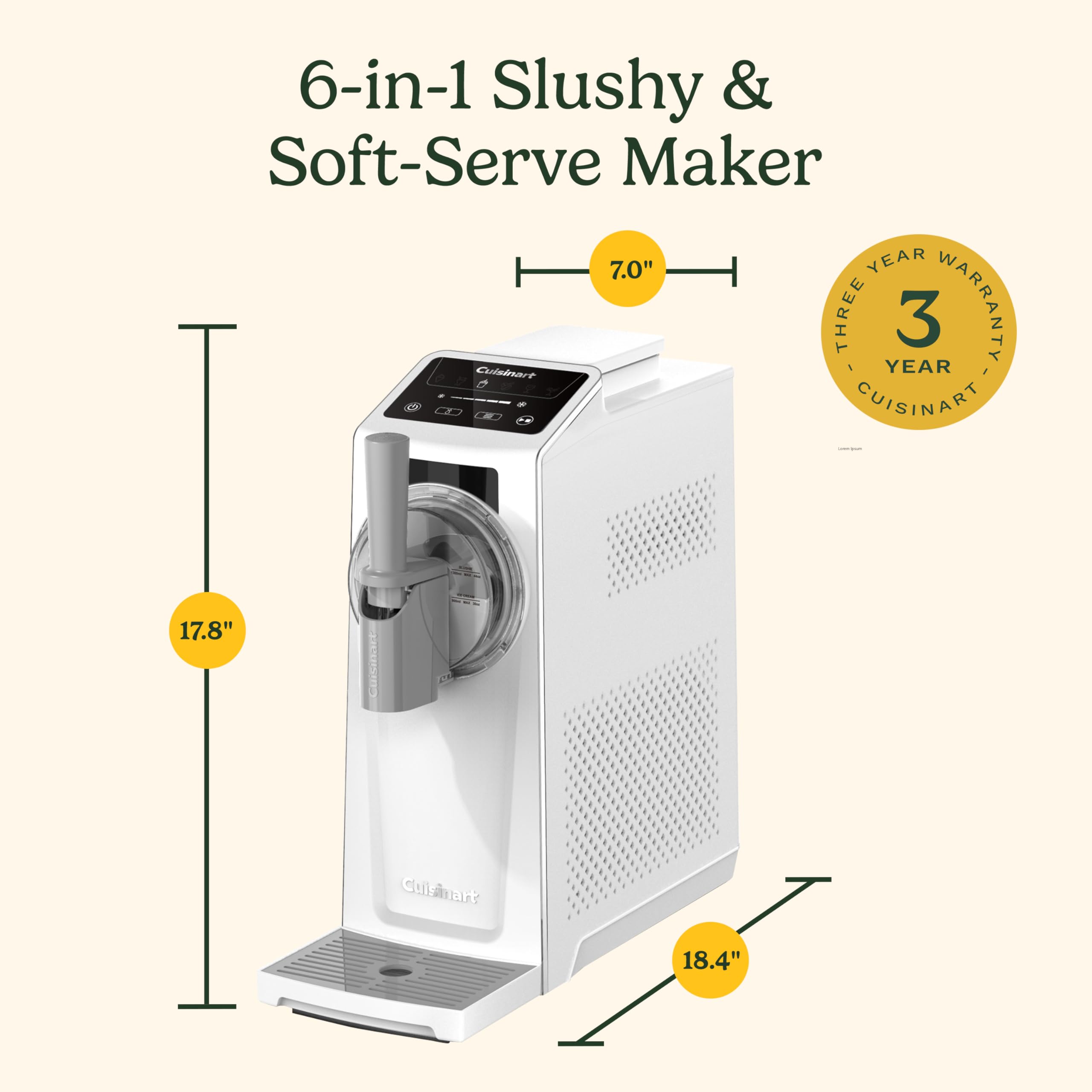 Cuisinart 6-in-1 Slushy & Soft-Serve Maker, Ice Cream Maker Machine Makes Soft-Serve Ice Cream, Slushies, Sorbet and More, Quick-Freeze Chill Technology Maintains Perfect Temperature, ICE-200 - Image 8