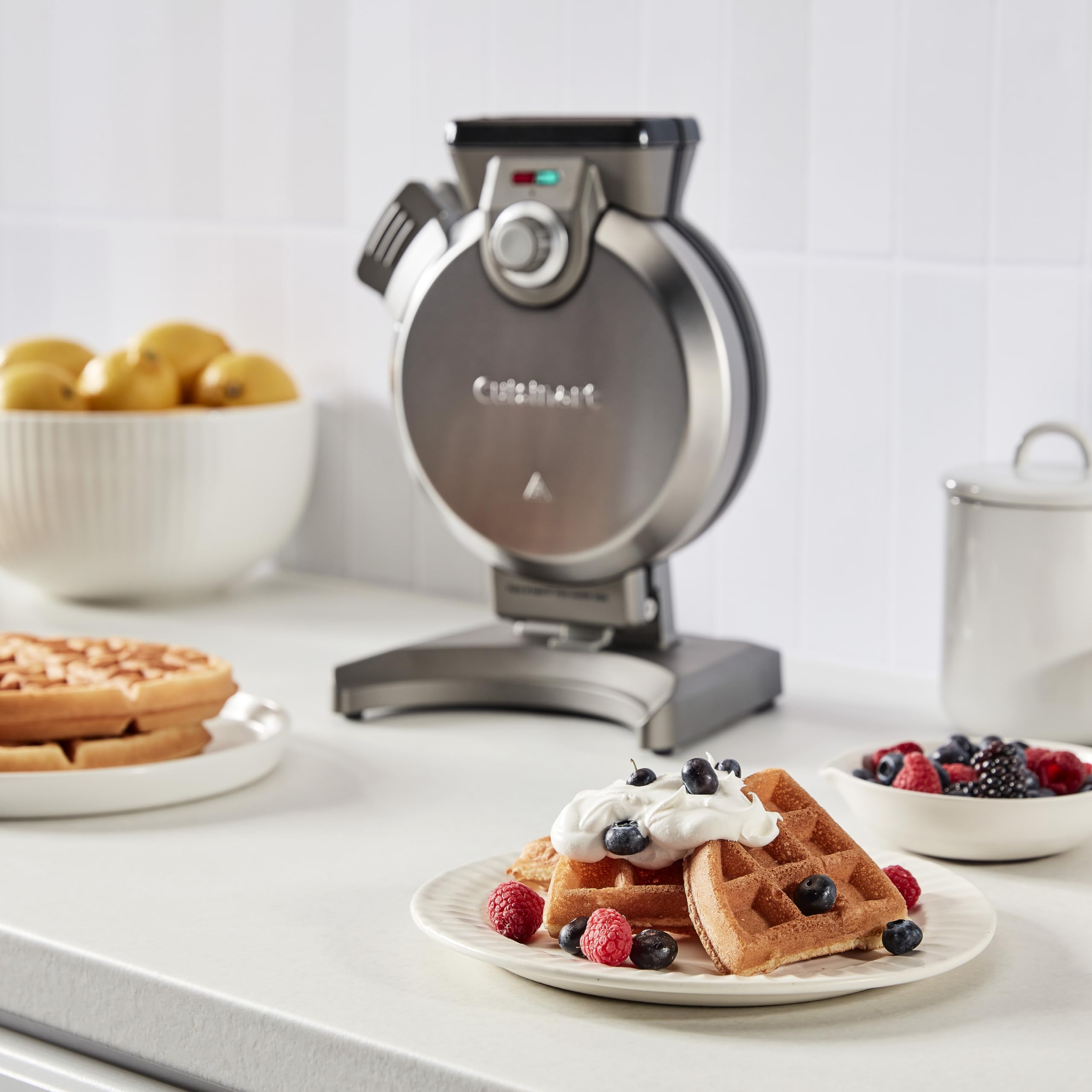 Cuisinart Belgian Waffle Maker, Vertical Iron, Silver, WAF-V100P1 - Image 4
