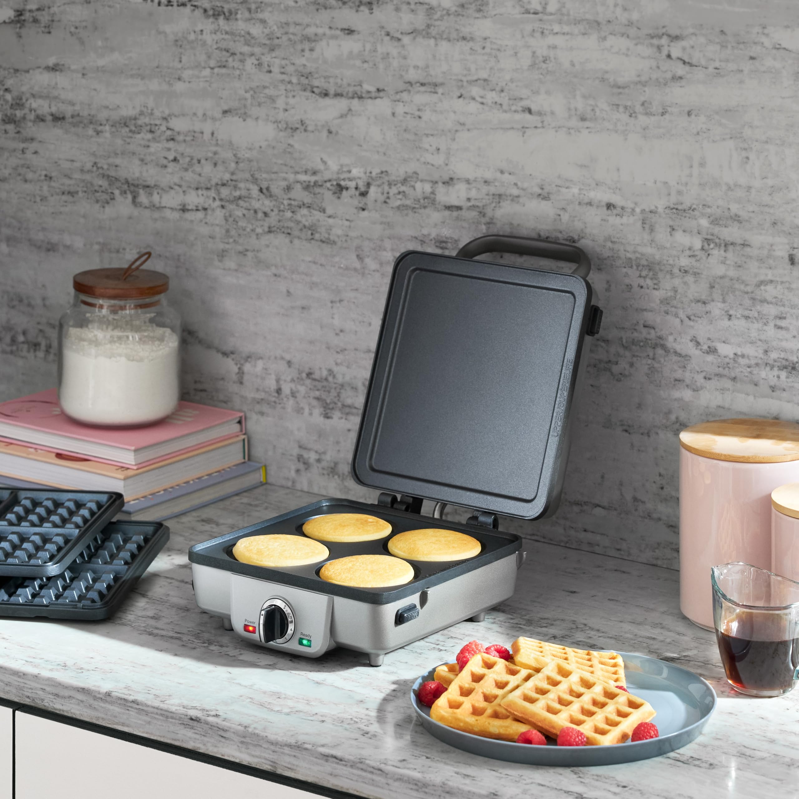 Cuisinart Belgian Waffle Maker with Pancake Plates, Nonstick Plates, 6 Browning Levels, Ready Indicator Lights, Temperature Control, Deep Waffle Pockets, WAF-300P1, Brushed Stainless - Image 4