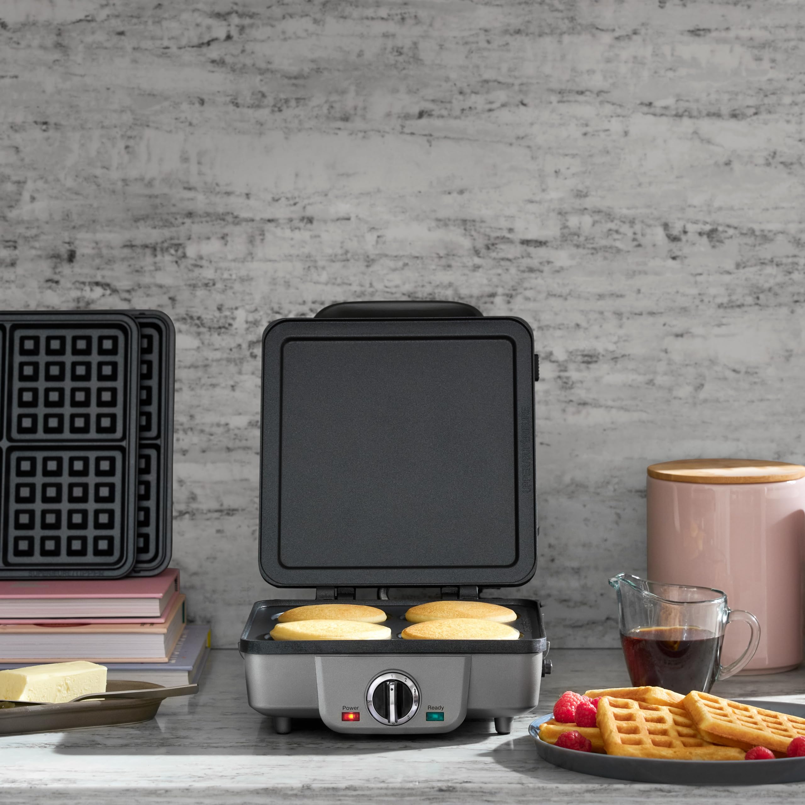 Cuisinart Belgian Waffle Maker with Pancake Plates, Nonstick Plates, 6 Browning Levels, Ready Indicator Lights, Temperature Control, Deep Waffle Pockets, WAF-300P1, Brushed Stainless - Image 6