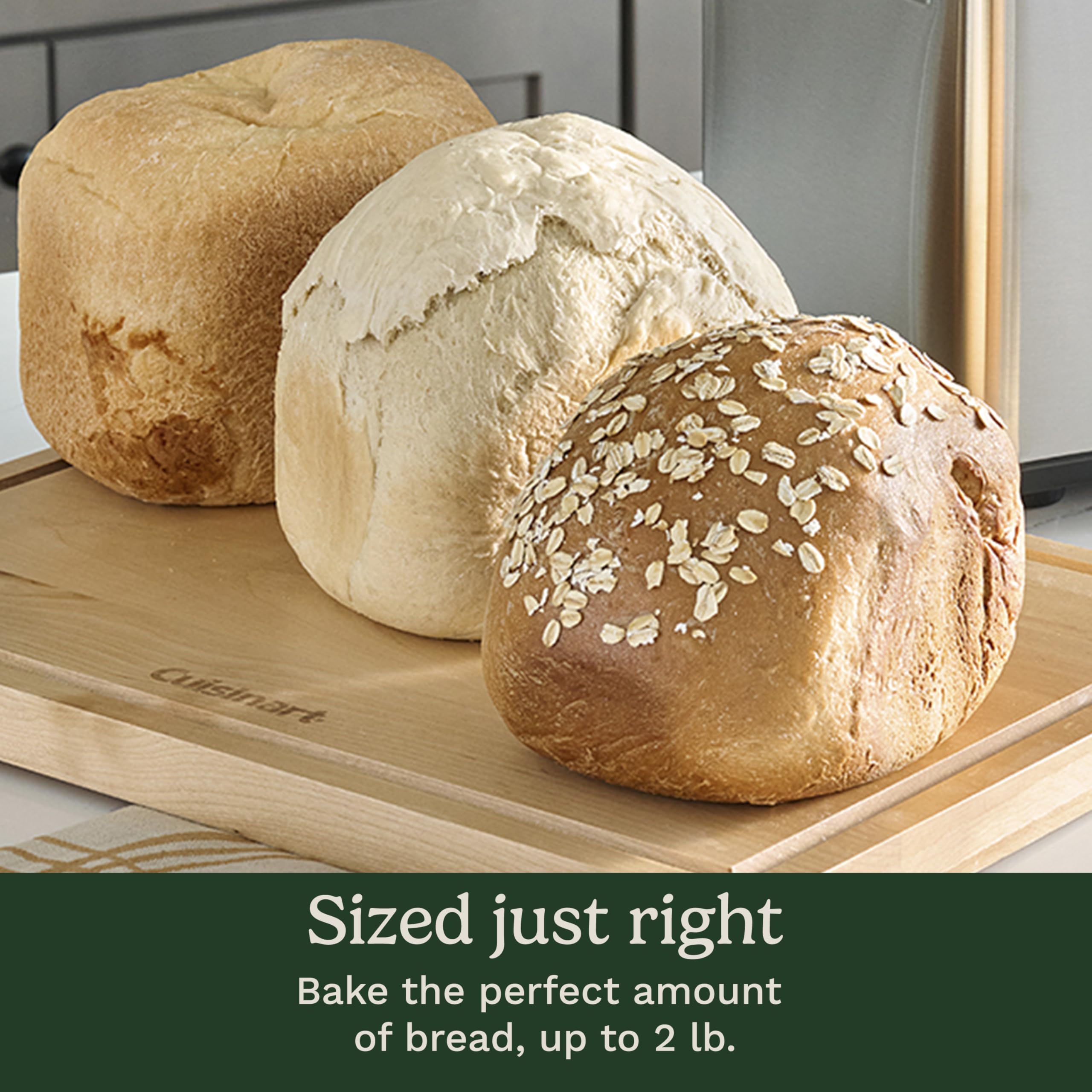 Cuisinart Bread Maker Machine, Stainless Steel Convection Bread Machine with 16 Menu Options, 3 Loaf Sizes Up to 2 Lb., 3 Crust Colors, Includes Measuring Cup, Spoon & Kneading Hook, CBK-210 - Image 3