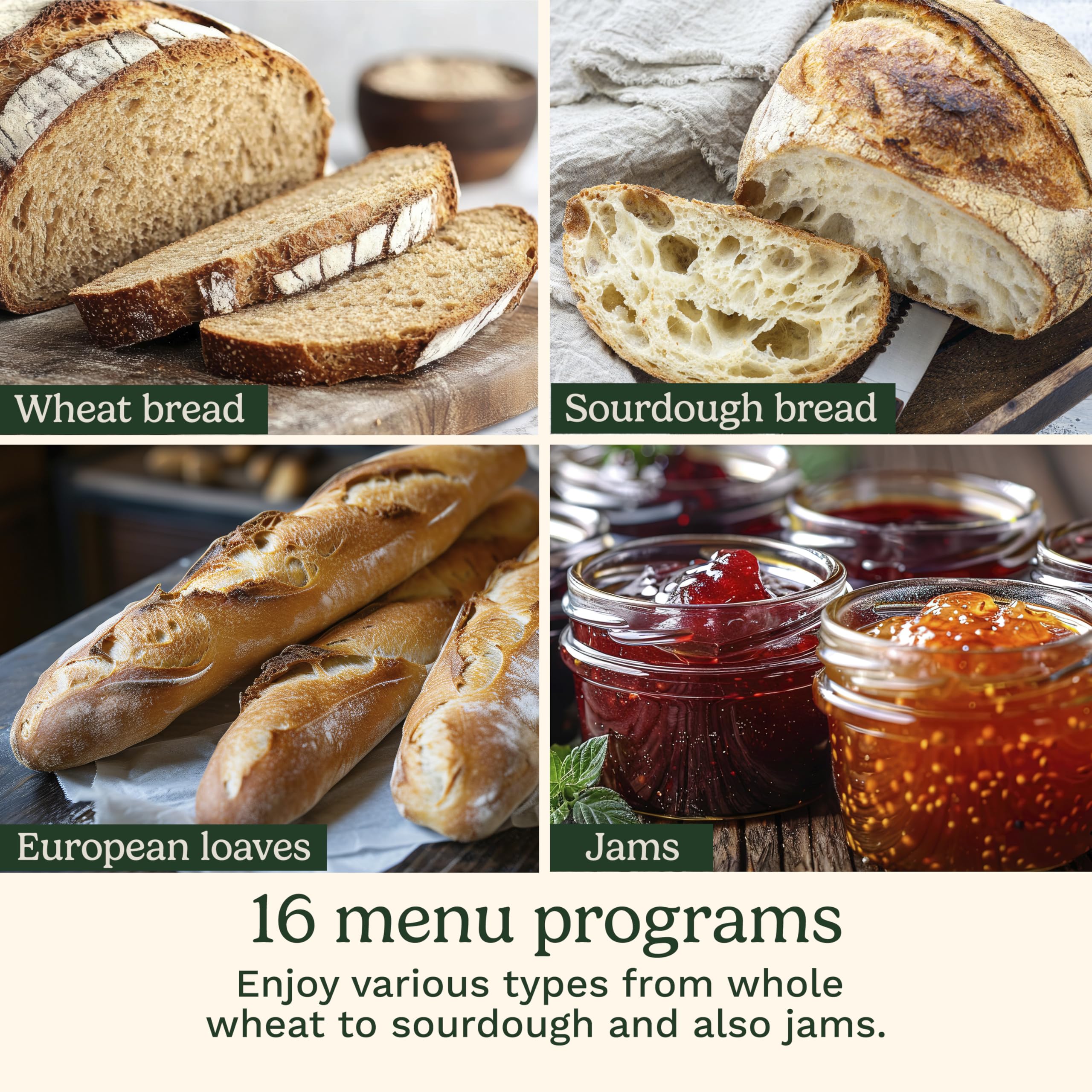 Cuisinart Bread Maker Machine, Stainless Steel Convection Bread Machine with 16 Menu Options, 3 Loaf Sizes Up to 2 Lb., 3 Crust Colors, Includes Measuring Cup, Spoon & Kneading Hook, CBK-210 - Image 6