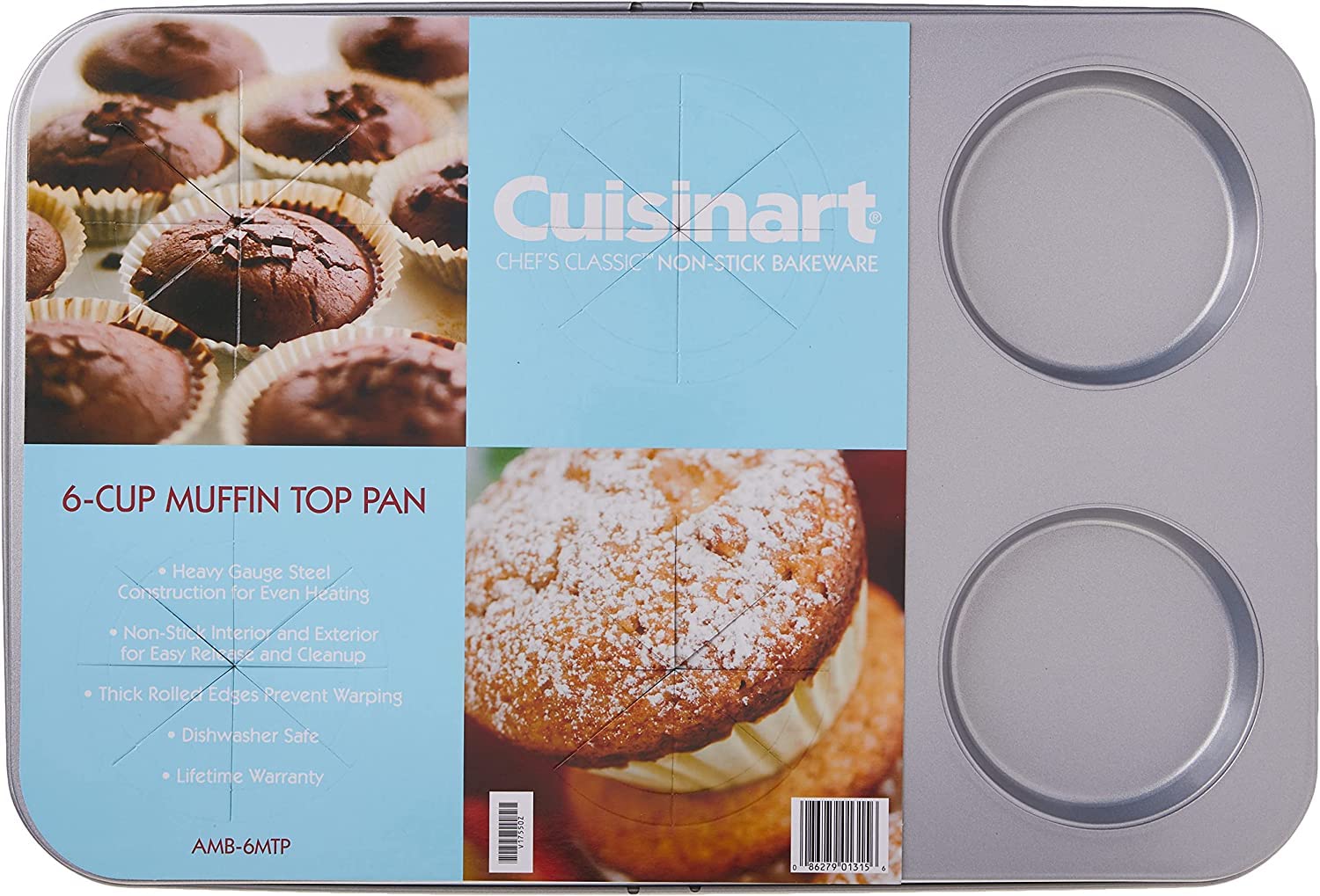 Cuisinart Chef's Classic Nonstick 6-Cup Muffin-Top Pan, Silver - Image 7