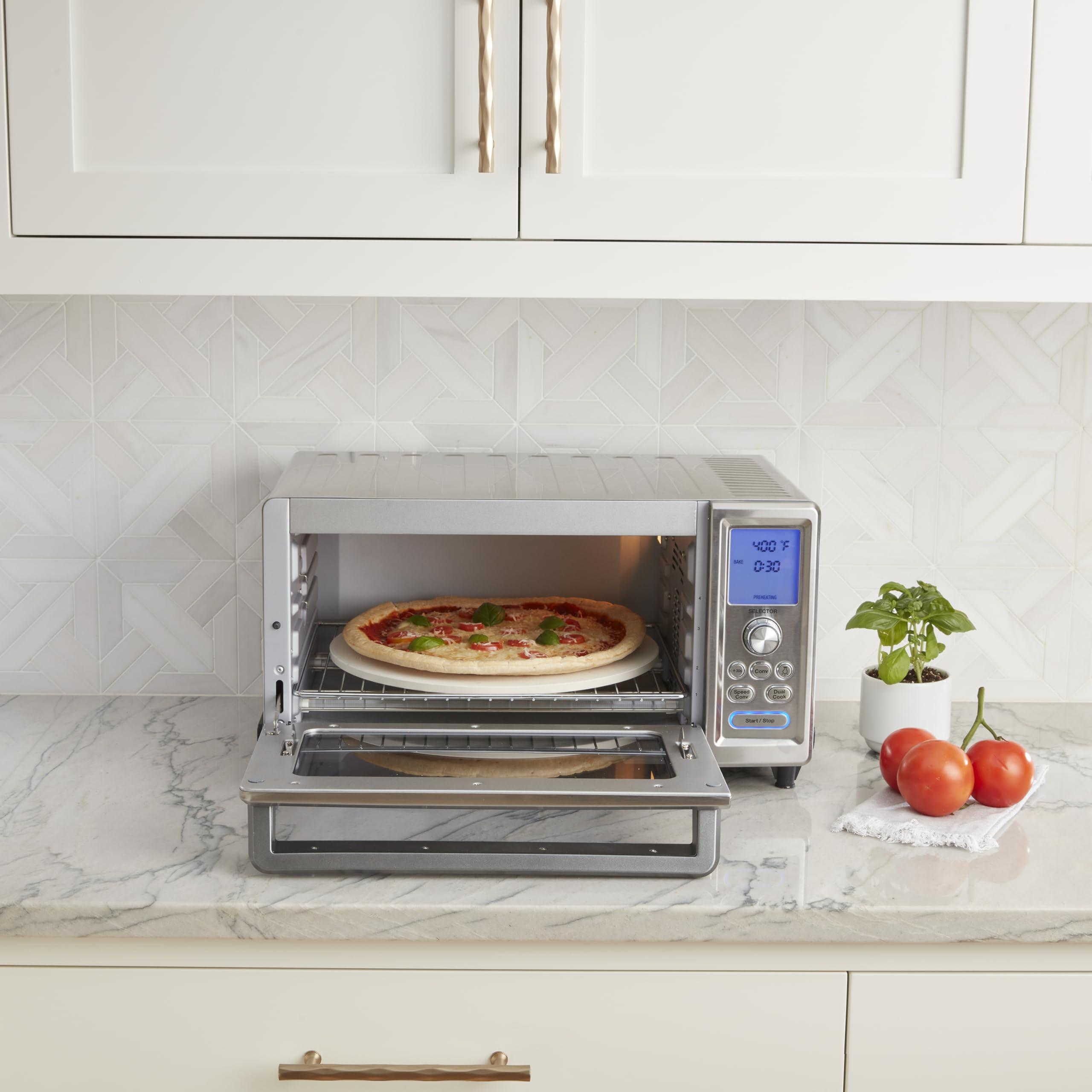 Cuisinart Chef’s Convection Toaster Oven, 1800-Watt Electric Oven with 15 Cooking Functions, Fits 13" Pizza, 9"x13" Baking Pan, and Full-Size Chicken, Nonstick Interior, TOB-260N1NAS, Stainless Steel - Image 3