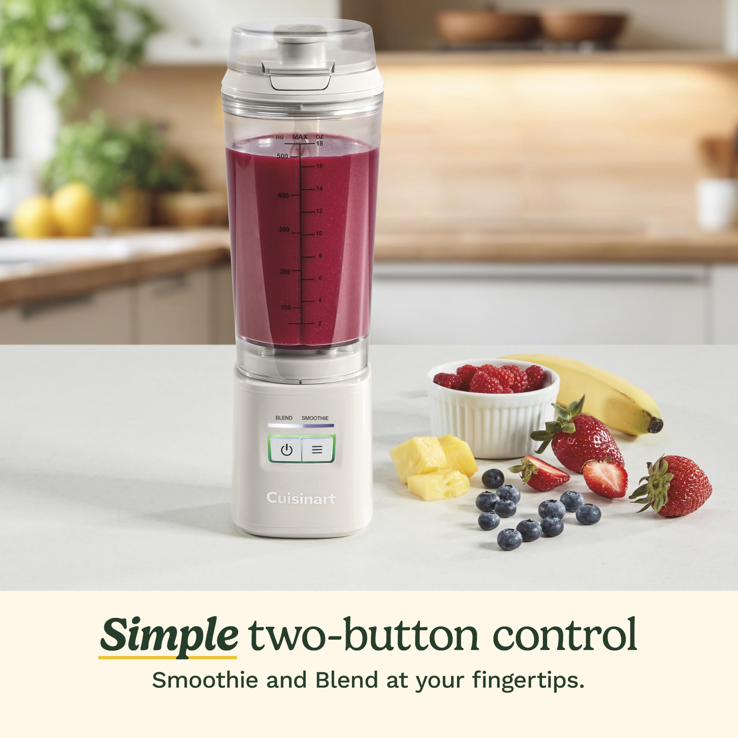 Cuisinart Cordless Rechargeable Portable Blender for Smoothies & Shakes, Personal Smoothie, Compact For Travel, On-the-Go Use, Tan, PBL-100 - Image 3