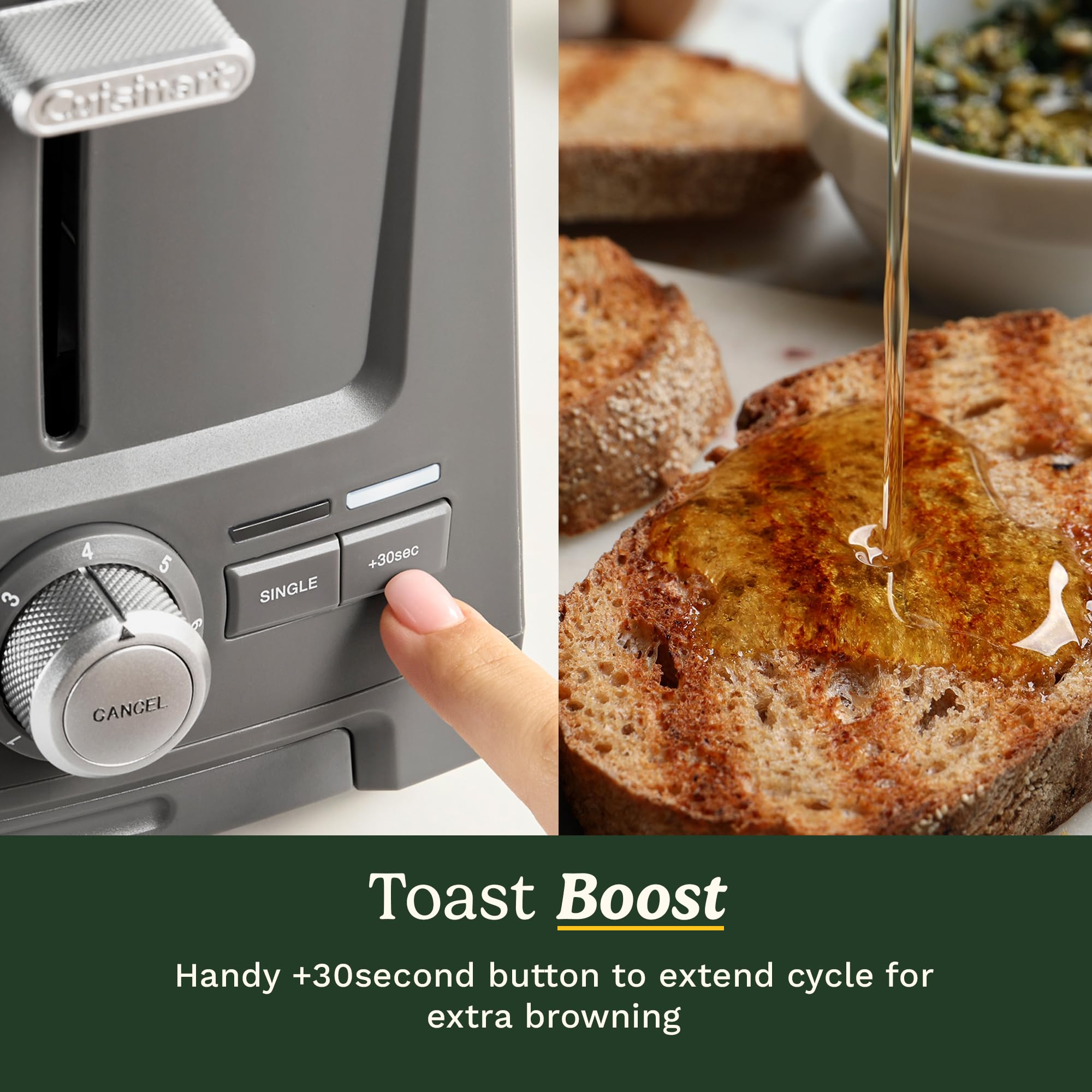Cuisinart Core Collection 2-Slice Toaster | Extra-Long Slots for Artisan Bread | Bagel Setting |High-Lift Quickview™ | Single Slice & Defrost Functions | +30sec Toast Boost |Removable Crumb Tray - Image 4