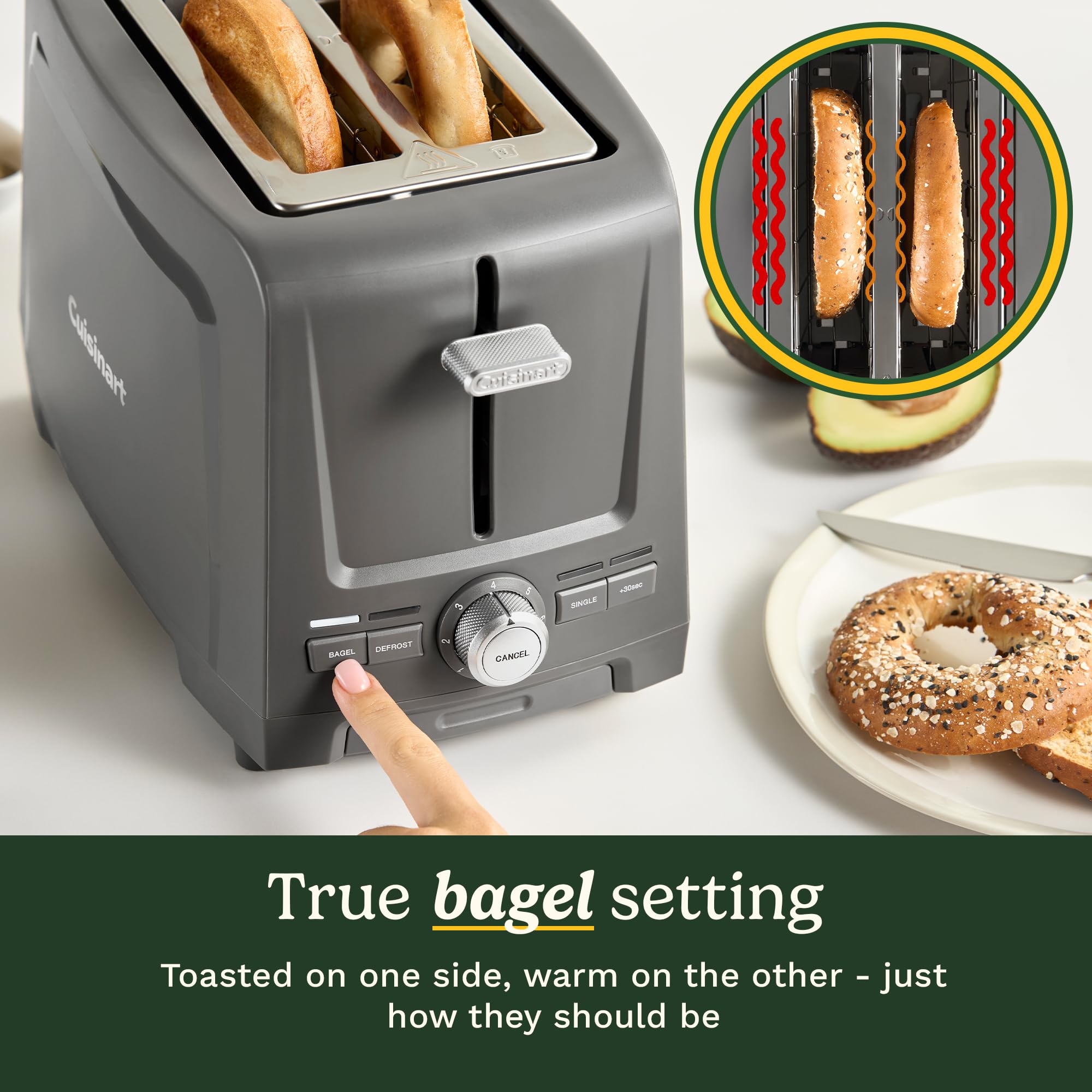 Cuisinart Core Collection 2-Slice Toaster | Extra-Long Slots for Artisan Bread | Bagel Setting |High-Lift Quickview™ | Single Slice & Defrost Functions | +30sec Toast Boost |Removable Crumb Tray - Image 6
