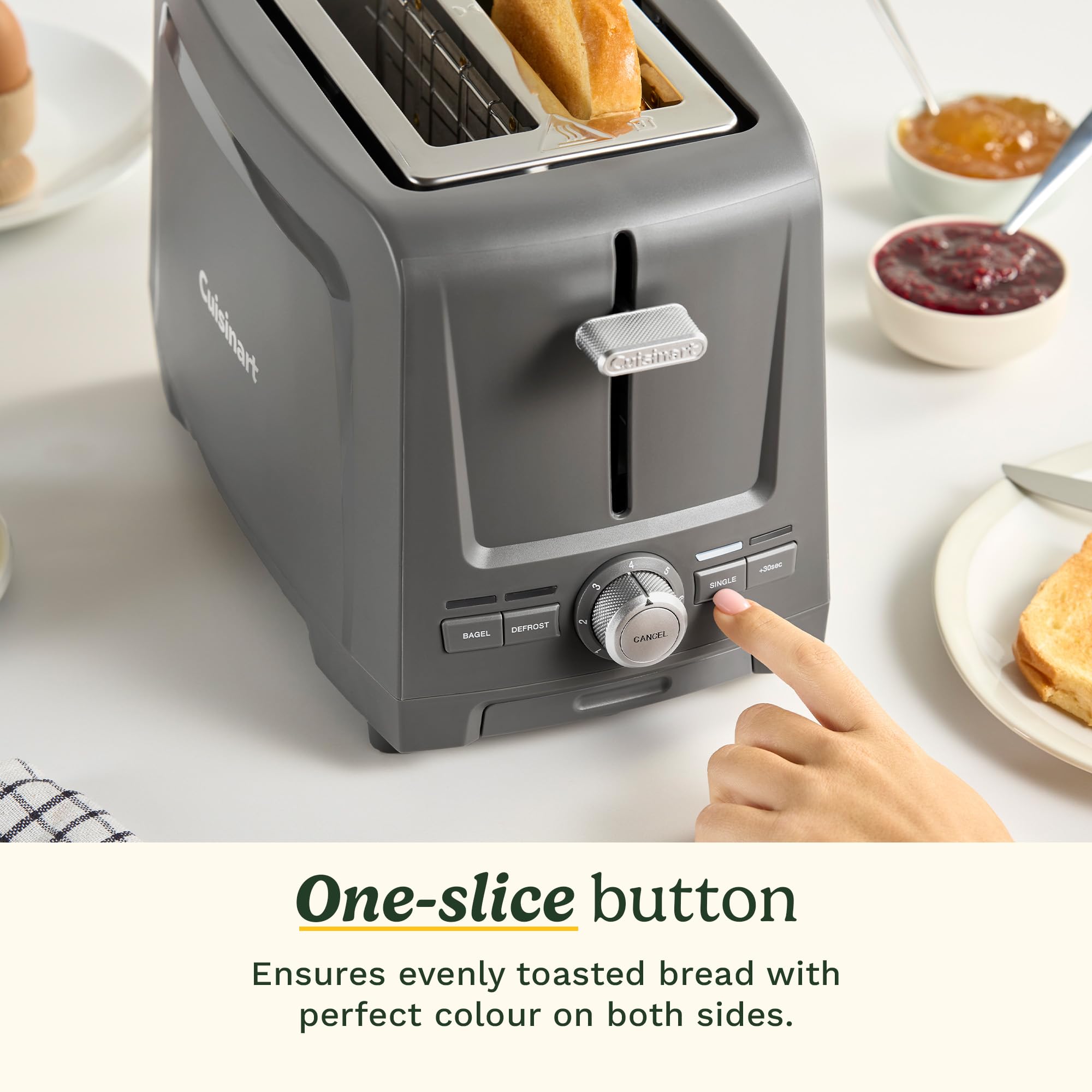 Cuisinart Core Collection 2-Slice Toaster | Extra-Long Slots for Artisan Bread | Bagel Setting |High-Lift Quickview™ | Single Slice & Defrost Functions | +30sec Toast Boost |Removable Crumb Tray - Image 7