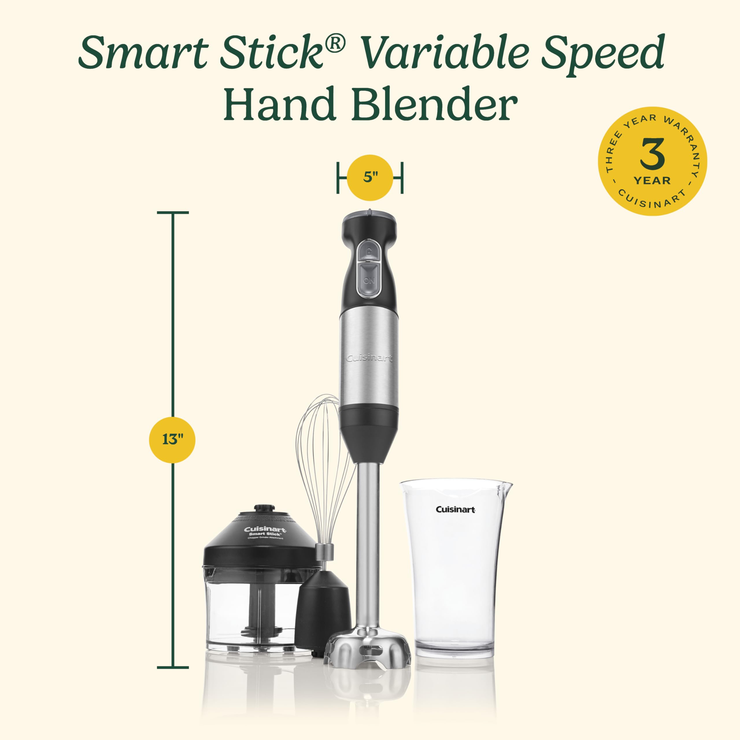 Cuisinart CSB-179 Smart Stick Variable Speed Hand Blender, Stainless Steel - Image 5