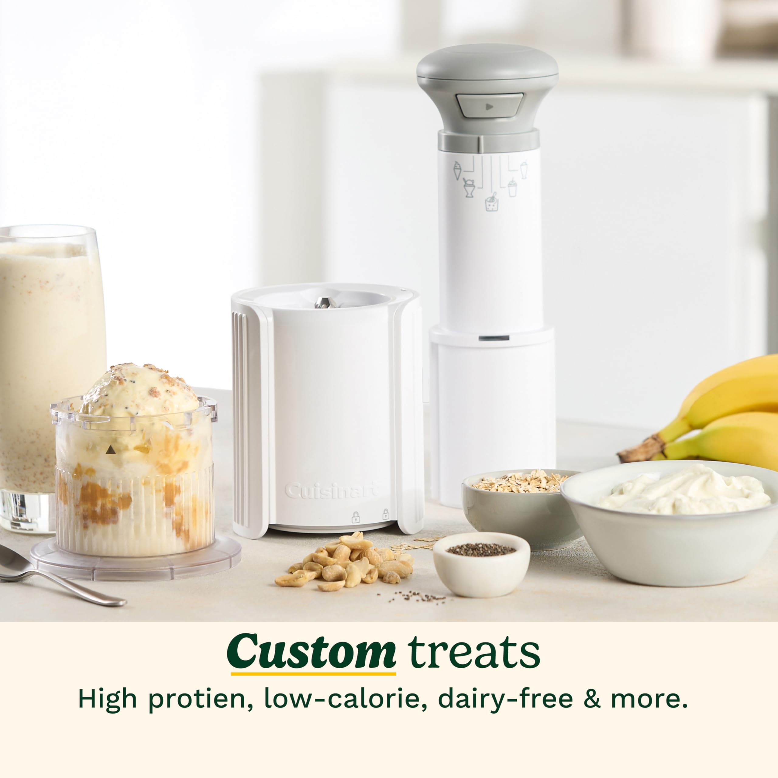 Cuisinart FastFreeze 5-in-1 Ice Cream, Sorbet, Milkshakes, Slushies and Mix-In Frozen Dessert Maker, Compact Machine, Easy to Use, Includes 3 Mixing Cups with Lids, ICE-FD10 - Image 5