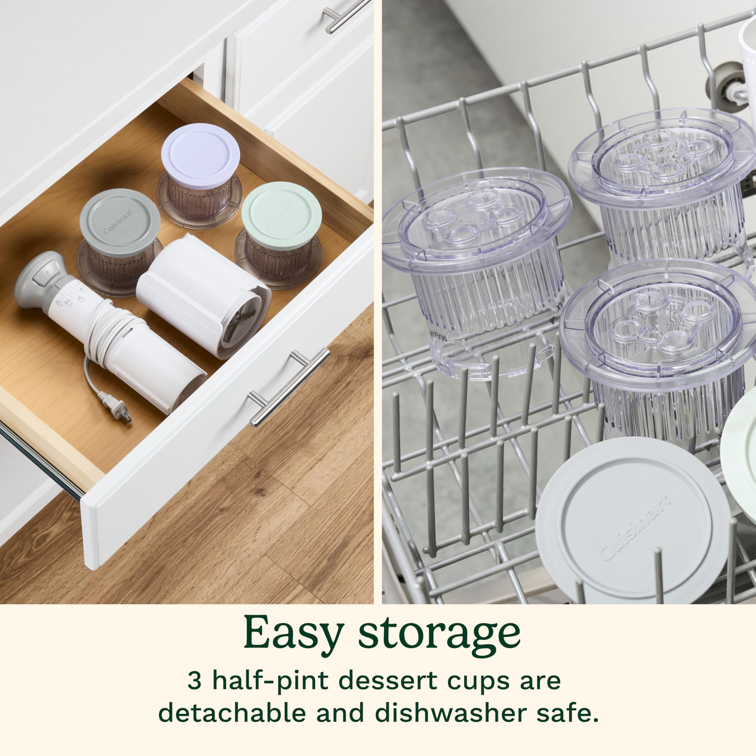 Cuisinart FastFreeze 5-in-1 Ice Cream, Sorbet, Milkshakes, Slushies and Mix-In Frozen Dessert Maker, Compact Machine, Easy to Use, Includes 3 Mixing Cups with Lids, ICE-FD10 - Image 7