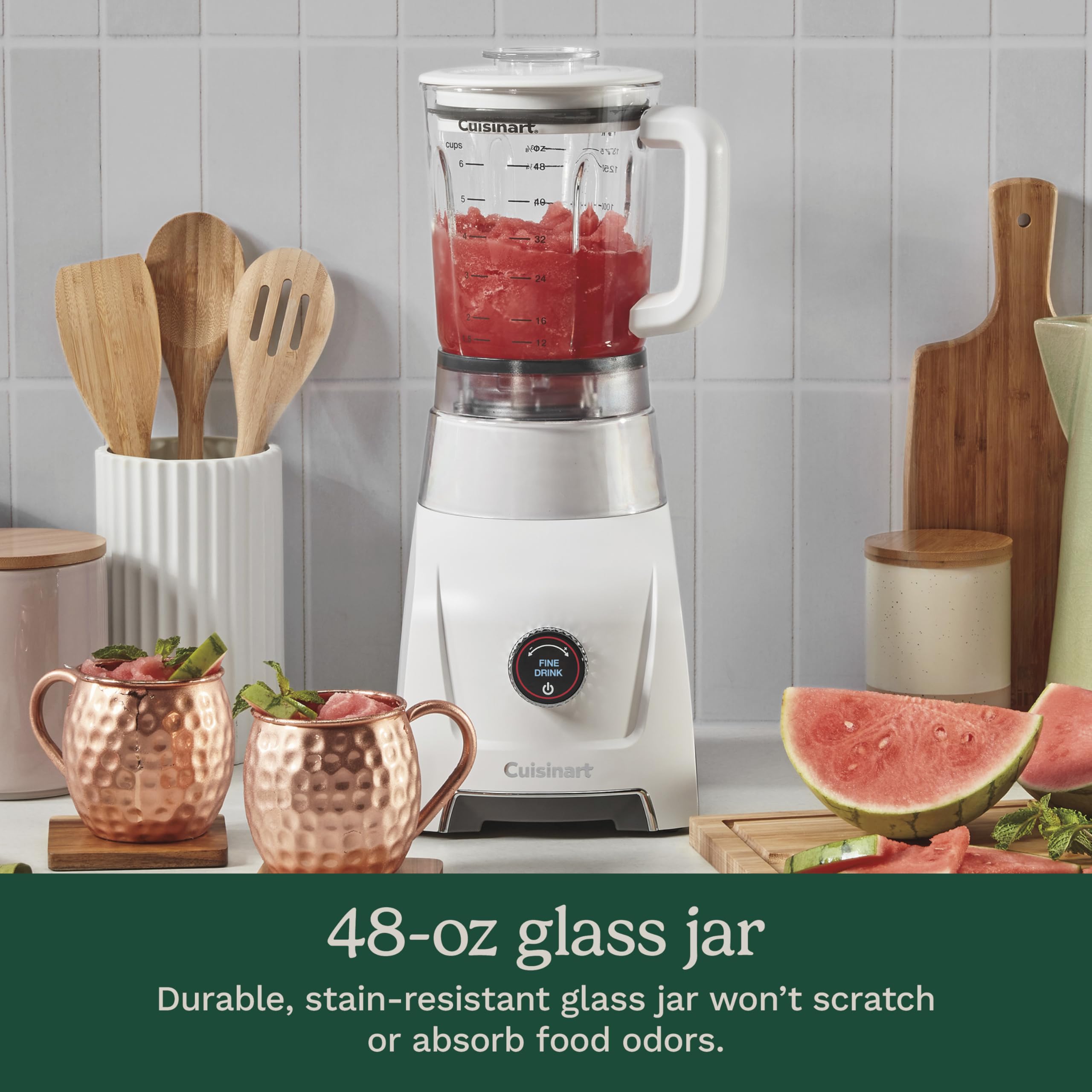 Cuisinart Hurricane® 48 oz Glass Jar Digital Blender, Manual 5 Speeds, 6 Presets - Smoothie, Pulse, Milkshake, Cocktail, Ice Crush, and Clean, BL-200 - Image 4