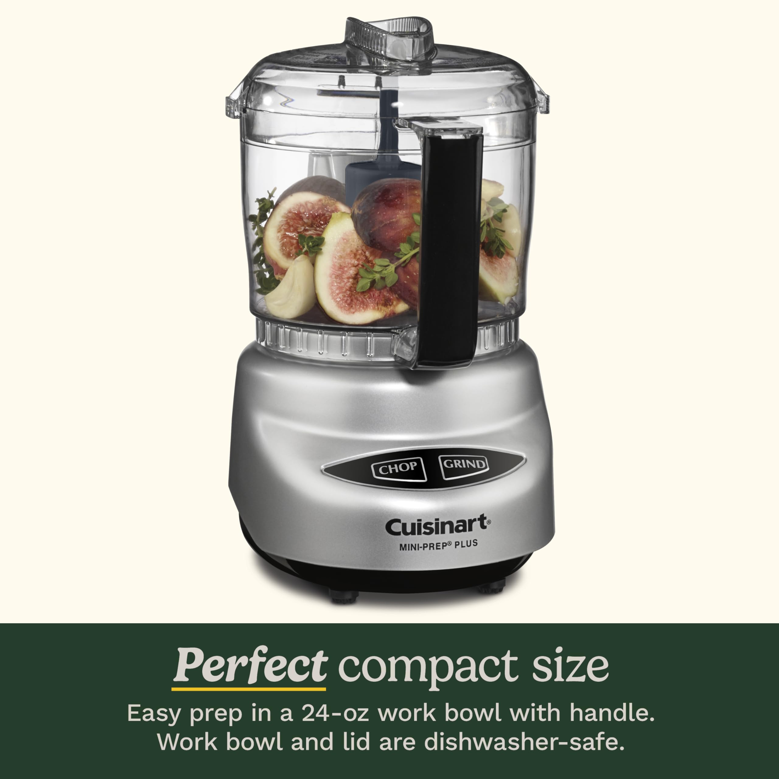 Cuisinart Mini-Prep Plus Food Processor, 24-Ounce Mini Food Processor to Chop Herbs, Vegetables, and Hard Cheese, 24-Ounce Work Bowl, Reversible Stainless Steel Blade, DLC-2ABC, Brushed Chrome - Image 3