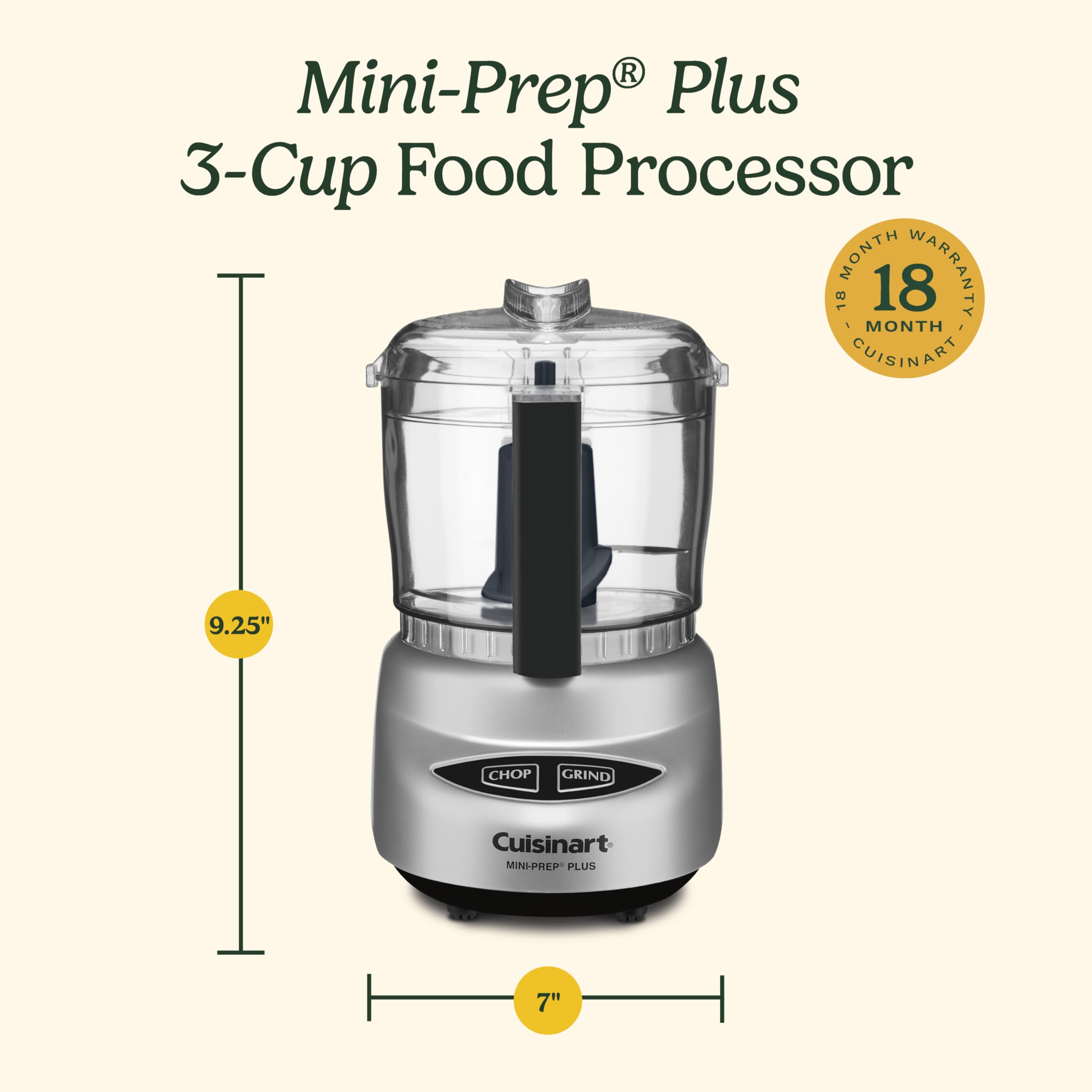 Cuisinart Mini-Prep Plus Food Processor, 24-Ounce Mini Food Processor to Chop Herbs, Vegetables, and Hard Cheese, 24-Ounce Work Bowl, Reversible Stainless Steel Blade, DLC-2ABC, Brushed Chrome - Image 6