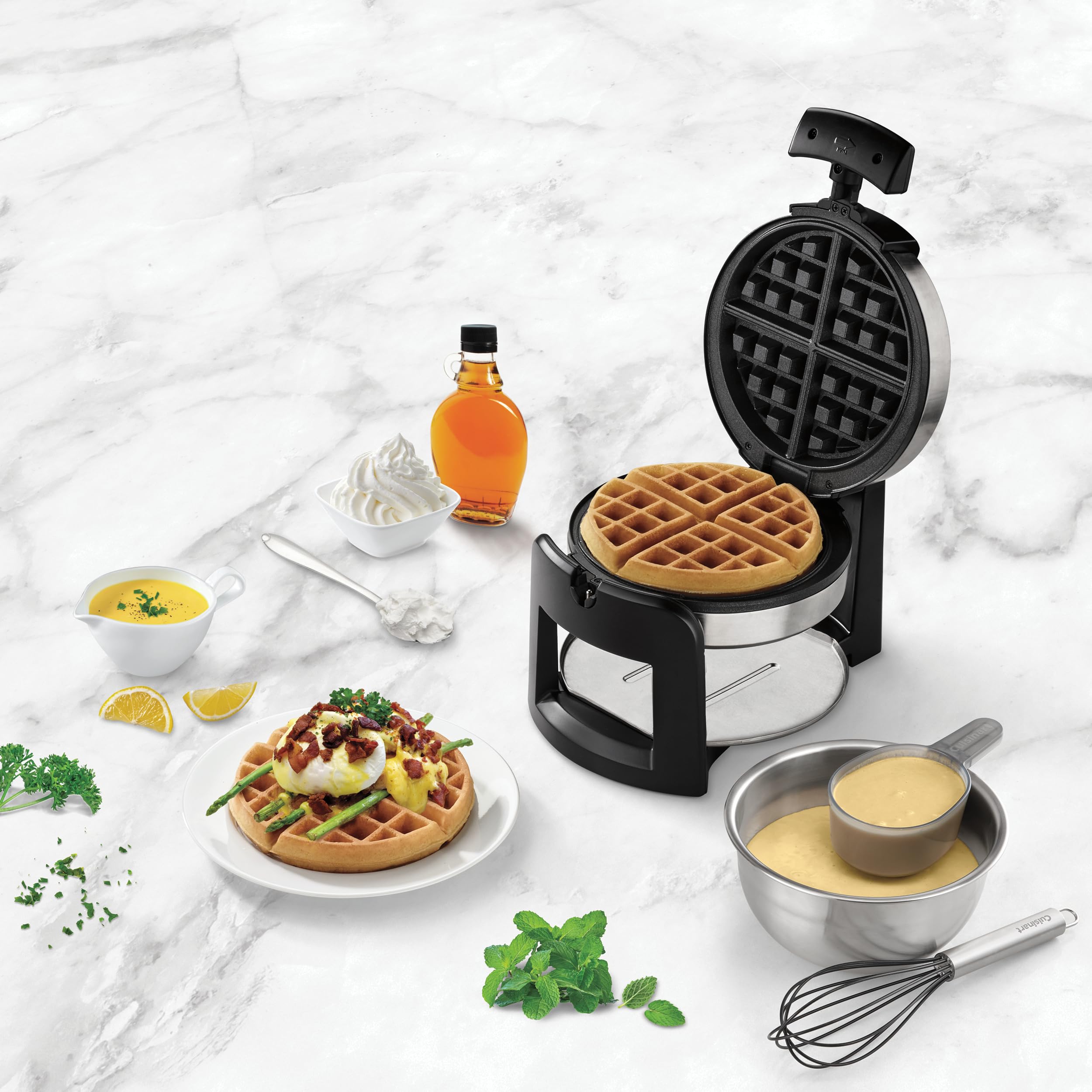 Cuisinart Round Flip Belgian Waffle Maker, 1" thick Belgian-style Waffle, WAF-F30NAS - Image 7