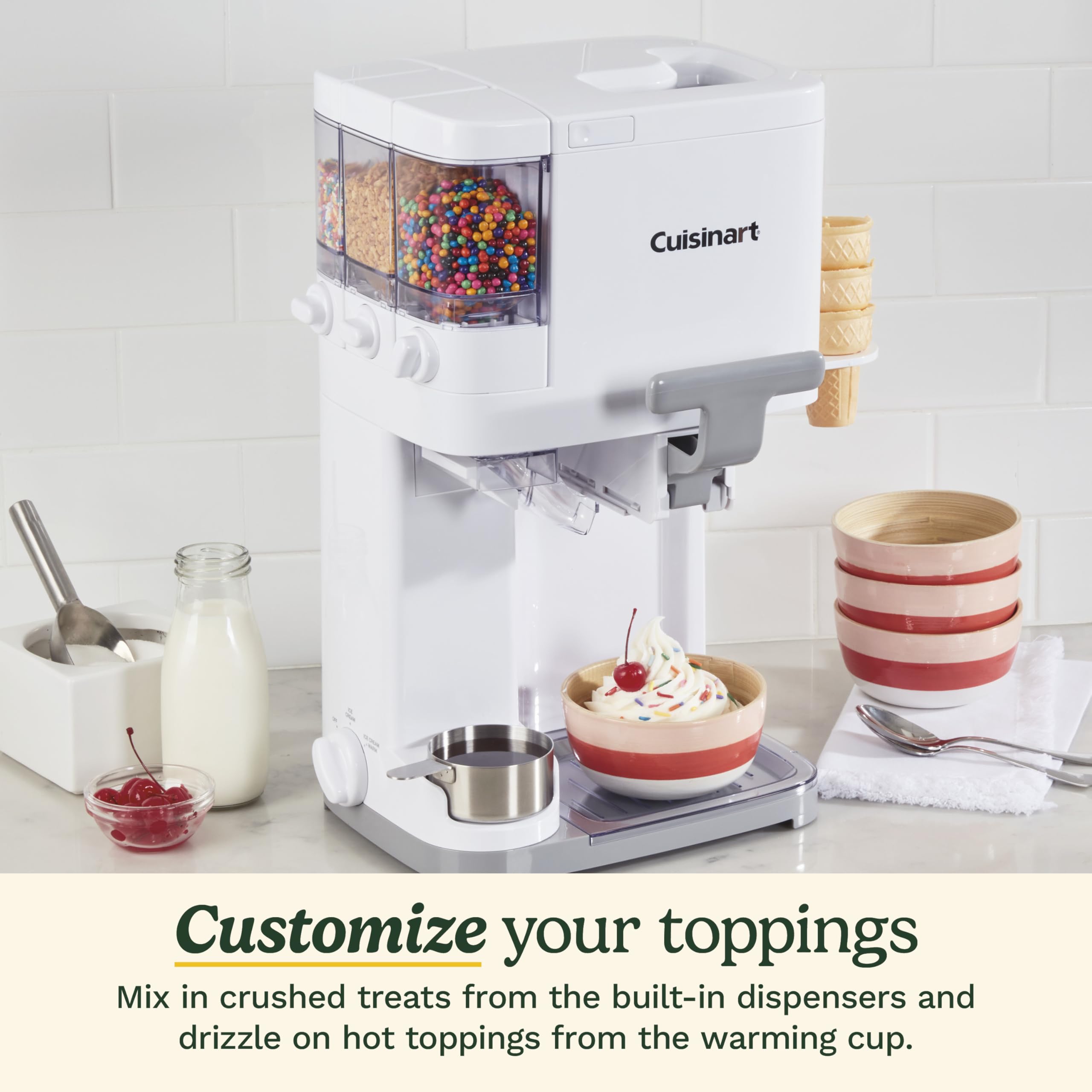 Cuisinart Soft Serve Ice Cream Machine- Mix It In Ice Cream Maker for Frozen Yogurt, Sorbet, Gelato, Drinks 1.5 Quart, White, ICE-48 - Image 3