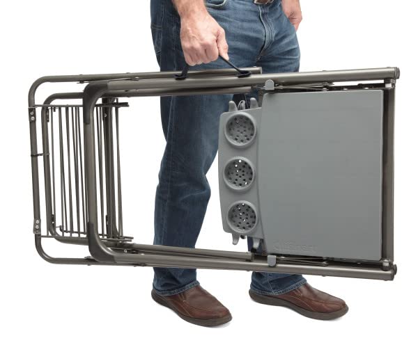 Cuisinart Take Along Grill Stand, Lightweight Portable Folding Table with Side Tables, Cup Holders, Tool Hooks and Storage Shelf, Collapsible Table, No Assembly Required for BBQs and Camping - Image 4