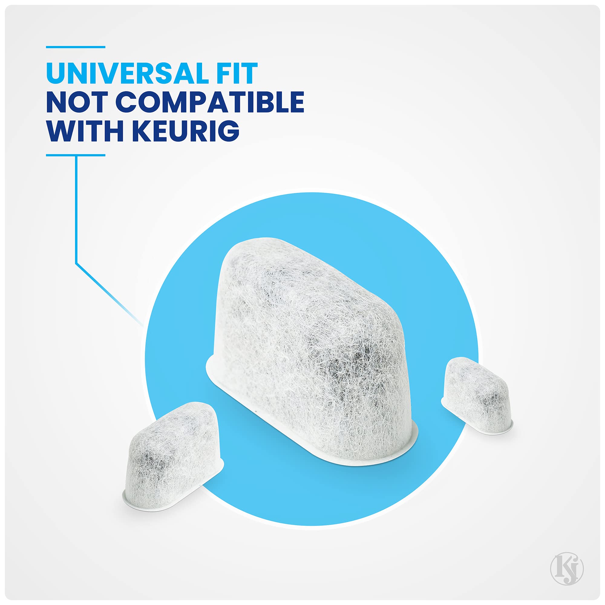 K&J 12-Pack Cuisinart® Coffee Filter Replacement Charcoal Water Filters for Coffee Makers - Fits all Cuisinart and Braun BrewSense Coffee Makers - Image 4